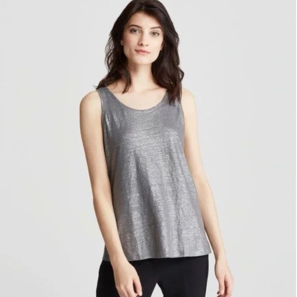 Eileen Fisher Silver Women's Tank Top Sz PM Gently Loved - Picture 1 of 7